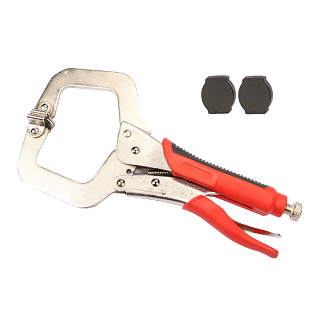 

11 Inch Tenon Hand Locking Plier Weld Face Clamp Tool Steel Table Locator Woodworking Multi-function Vise Grip C Type Clip