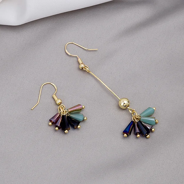 Trendy New Long Asymmetry Pendant Earrings for Women Female Simple Hypoallergenic Geometric Tassel Earrings Jewelry Accessories Steel color