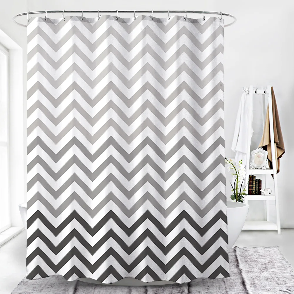 Watercolor Stripes Home Bathroom Shower Curtain Thickened Polyester Fabric Waterproof Shower Curtains Simple and Modern Curtain