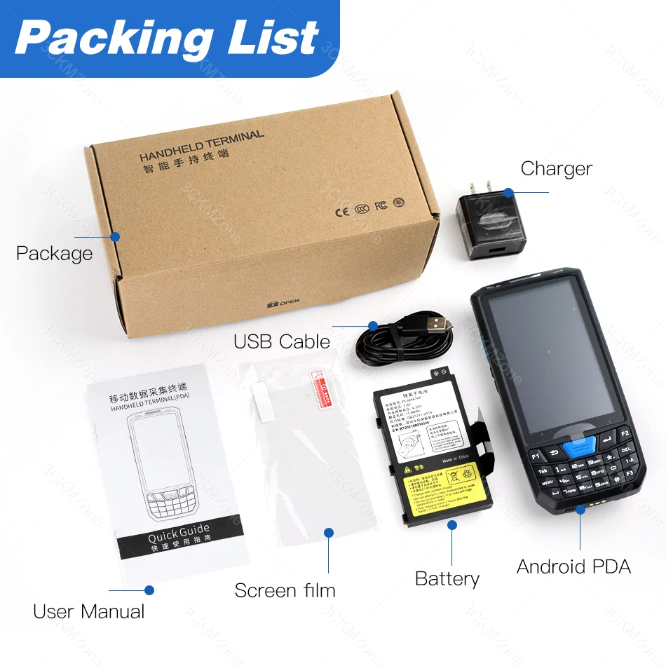 Pda Android сканер штрих кода беспроводной мобильный телефон Ручной терминал данных
