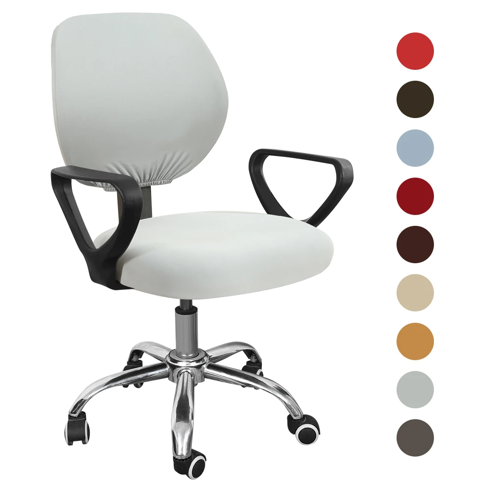 

New Armchair Cover Swivel Computer Chair Cover Stretch Spandex Chair Protector Antidust Solid Home Office Seat Chair Cases