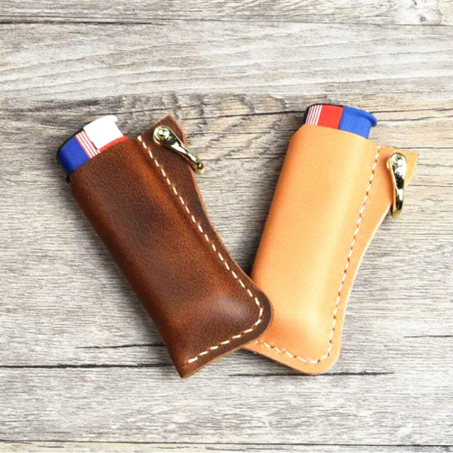 Lighter Pouch Lighter Sleeve Leather Lighter Keyring 