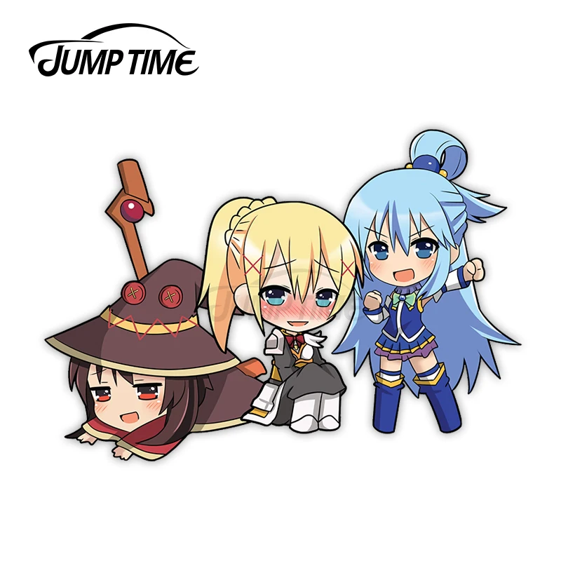 

Аниме переводная картинка для Konosuba время скачка 13x8,5 см Забавный ноутбук мотоцикл багажник водонепроницаемые виниловые автомобильные наклейки