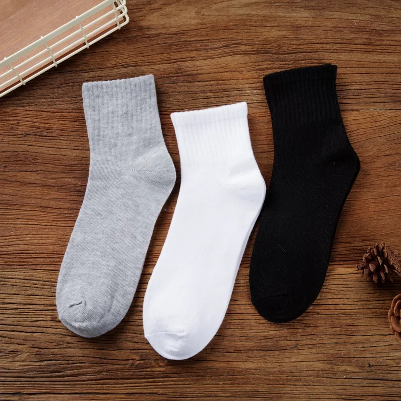 

Pure Color, Fresh, Simple, Thickened Cotton Men's Middle Tube Socks, Warm in Autumn and Winter, Anti Friction Men's Socks
