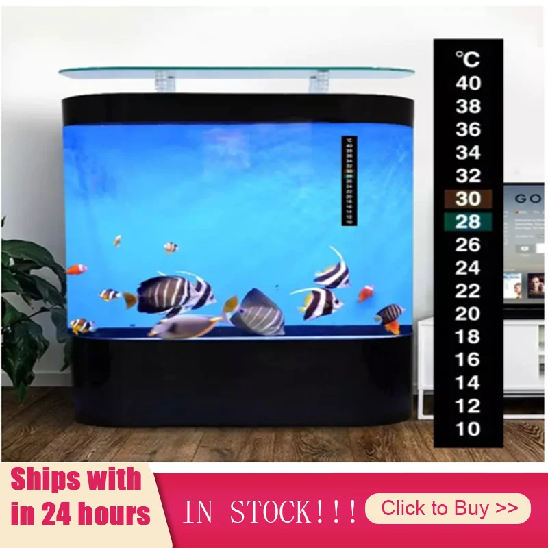 1 Uds 10-40 grados tanque de peces de acuario termómetro de líquido temperatura etiqueta Stick-en Fahrenheit Digital Tira adhesiva pegajosa