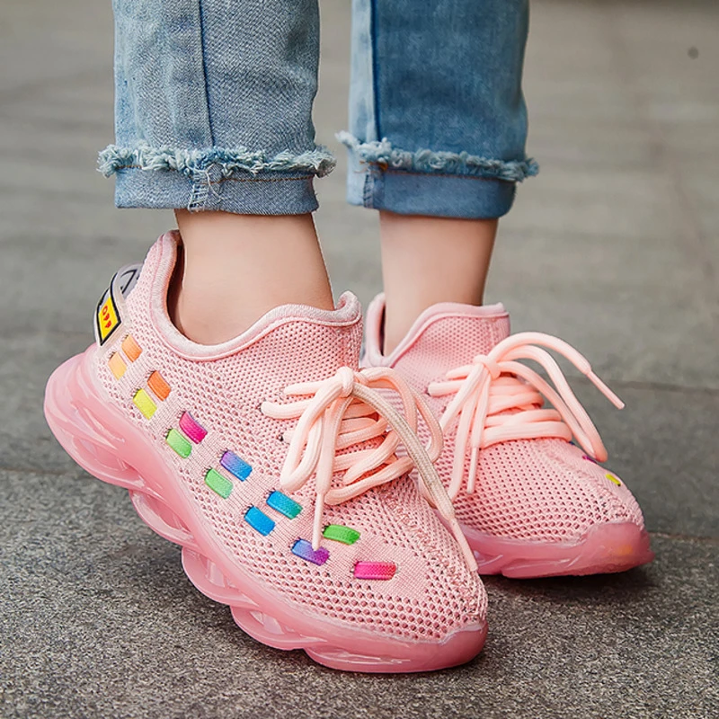 

Fashion Girls Sneakers Boys Running Shoes Breathable Outdoor Sport Gym Shoes Tenis Infantil Basket Kid Footwear Chaussure Enfant