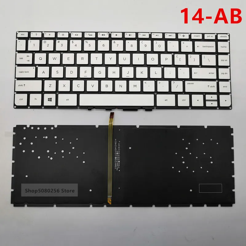 Клавиатура для ноутбука HP Pavilion 14 ab055tx 14-ab158tx ab159tx 14-ab166us Серебристая с английской