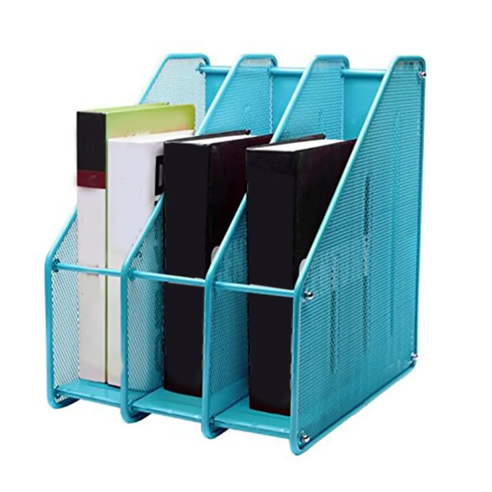 

Office Supplies Metal Wire Mesh Triple File Holder File Tray Book File Information Frame Office File Storage Rack