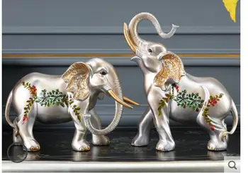 

Elephant puts out a pair of lucky money geomantic elephant costly ou shi sitting room wine ark TV adornment crafts statue