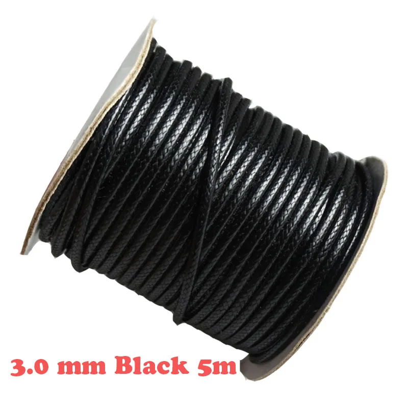 Black Waxed Cotton Cord for Jewelry Making, Waxed Thread, String