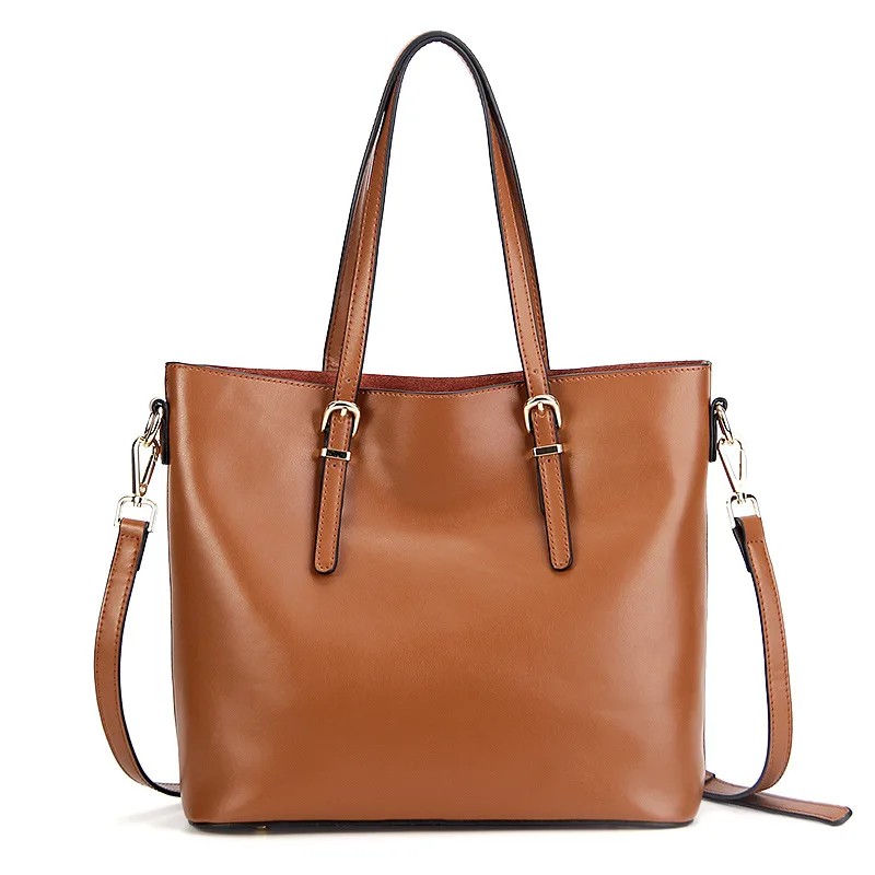 

2019 New Style WOMEN'S Leather Bags Cowhide Women's Europe And America Vintage Shopping Tote Bag Portable Shoulder Bag