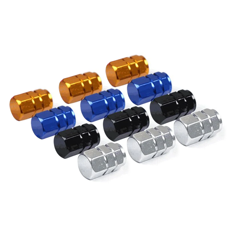

4Pcs Aluminum Tire Stem Air Valve Caps Car Truck Bike Tyre Valve Dust Cover Motor Bike Car Tyre Wheel Rims Stem Air Valve Cap