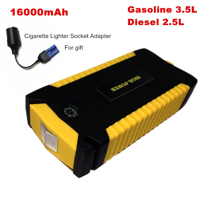 68800mAh 4 USB Auto Jump Starter Power Bank Starthilfe Ladegerät LED 12V Booster