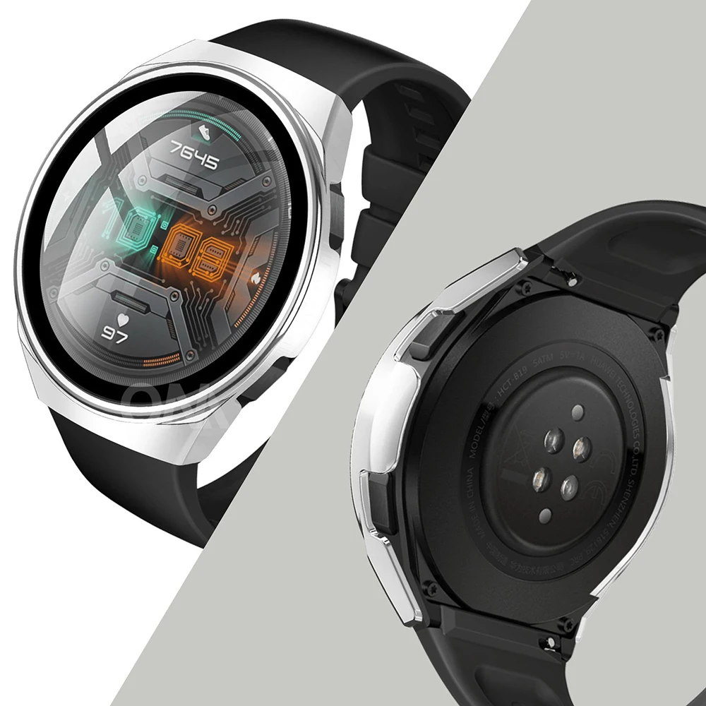 Case for Huawei Watch GT 2E GT2E GT2 GT 2 42mm 46mm Full Coverage Bumper Case Cover with Tempered Glass Screen Protector