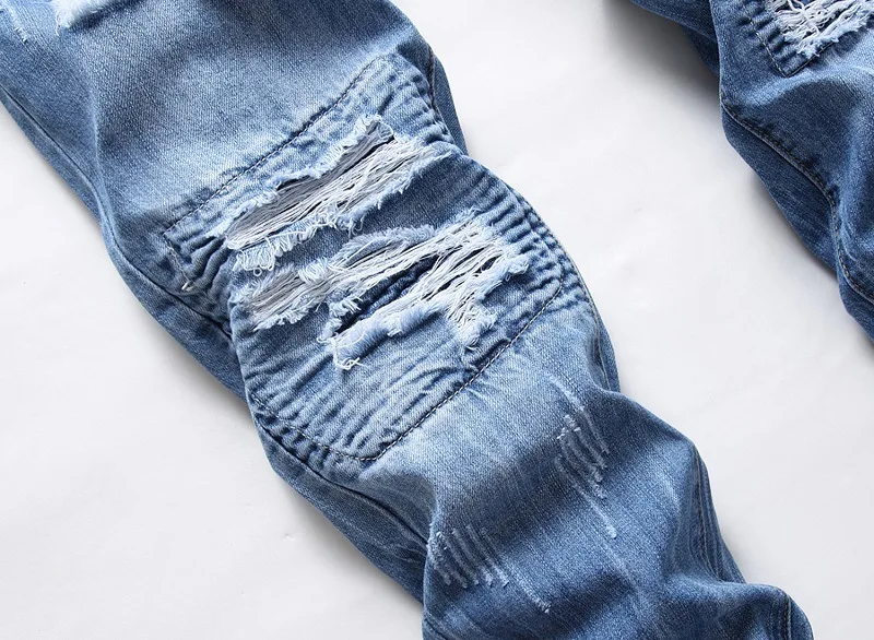 Fall Winter Fashion Patches Men's Jeans 