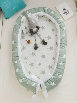 

Removable Baby Portable Bed with Pillow Newborn Travel Cot Bebe Bassinet Crib Cushion 90x50cm