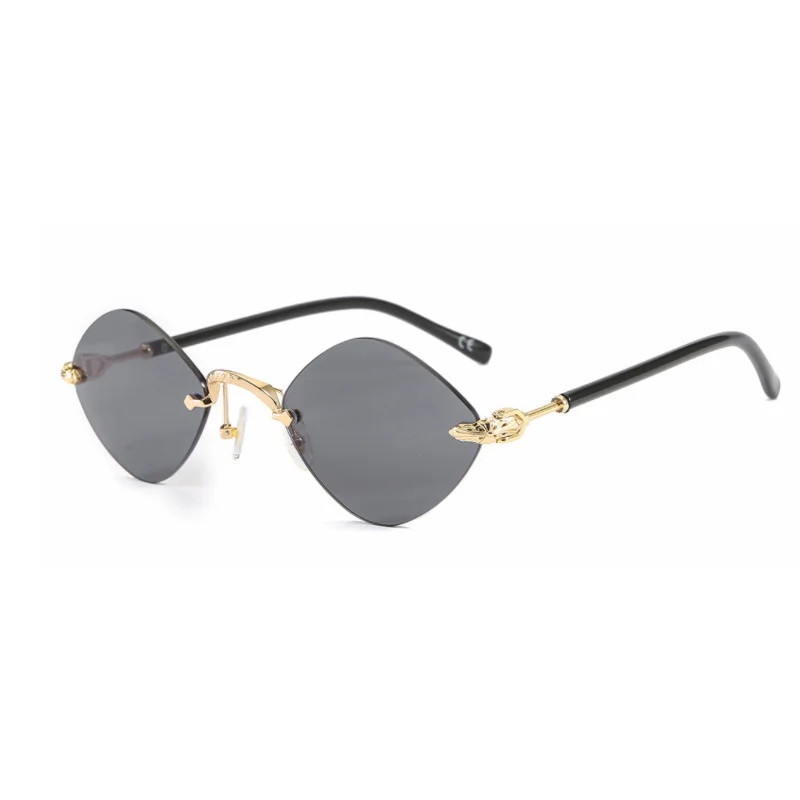 

2021 classic luxury rimless diamond sunglasses retro style gradient lens brand ins, UV400, 50716