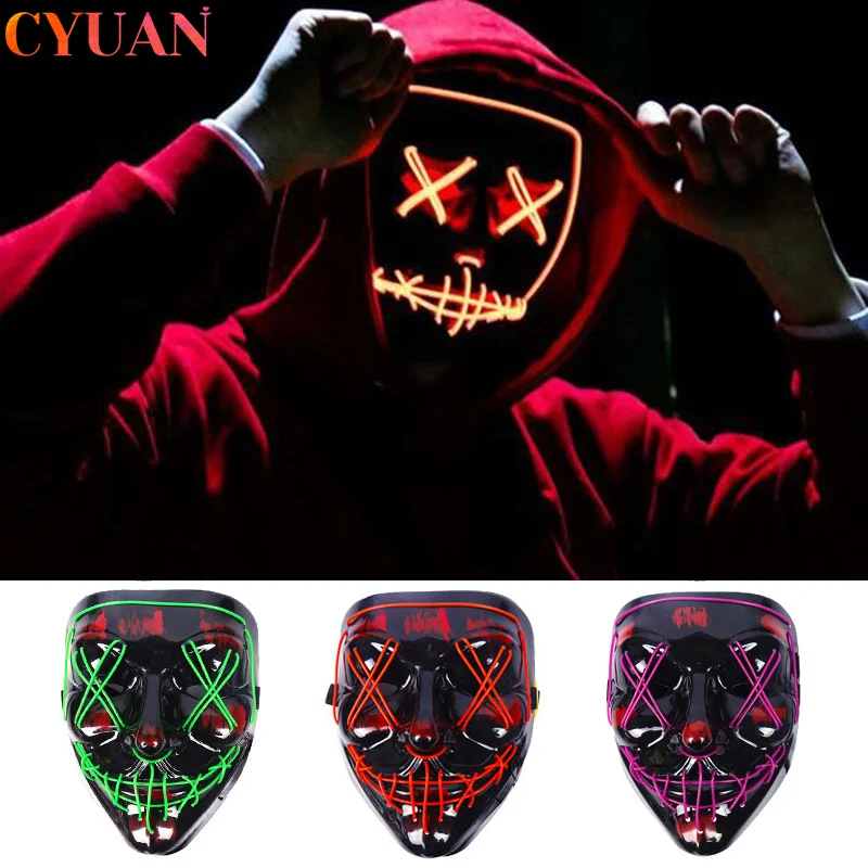 Halloween Decor Glowing Led Mask Masquerade Masks Party Masque Light Up Neon Mask Halloween Party Costume.jpg