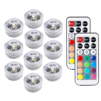 

10X Waterproof Remote Control Colored LED Light lamp Boundary Style EFX Accent