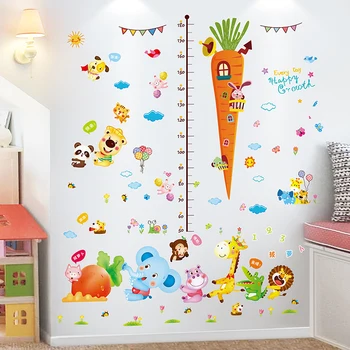 

[shijuekongjian] Carrot Height Measuring Wall Stickers DIY Animal Stickers for Kids Room Baby Bedroom Nursery Home Decoration