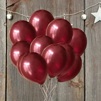 

100pcs 12 Inch Wine Red Balloons Latex Helium Ballon Wedding Birthday Party Decoration Supplies Valentine's Air Globos