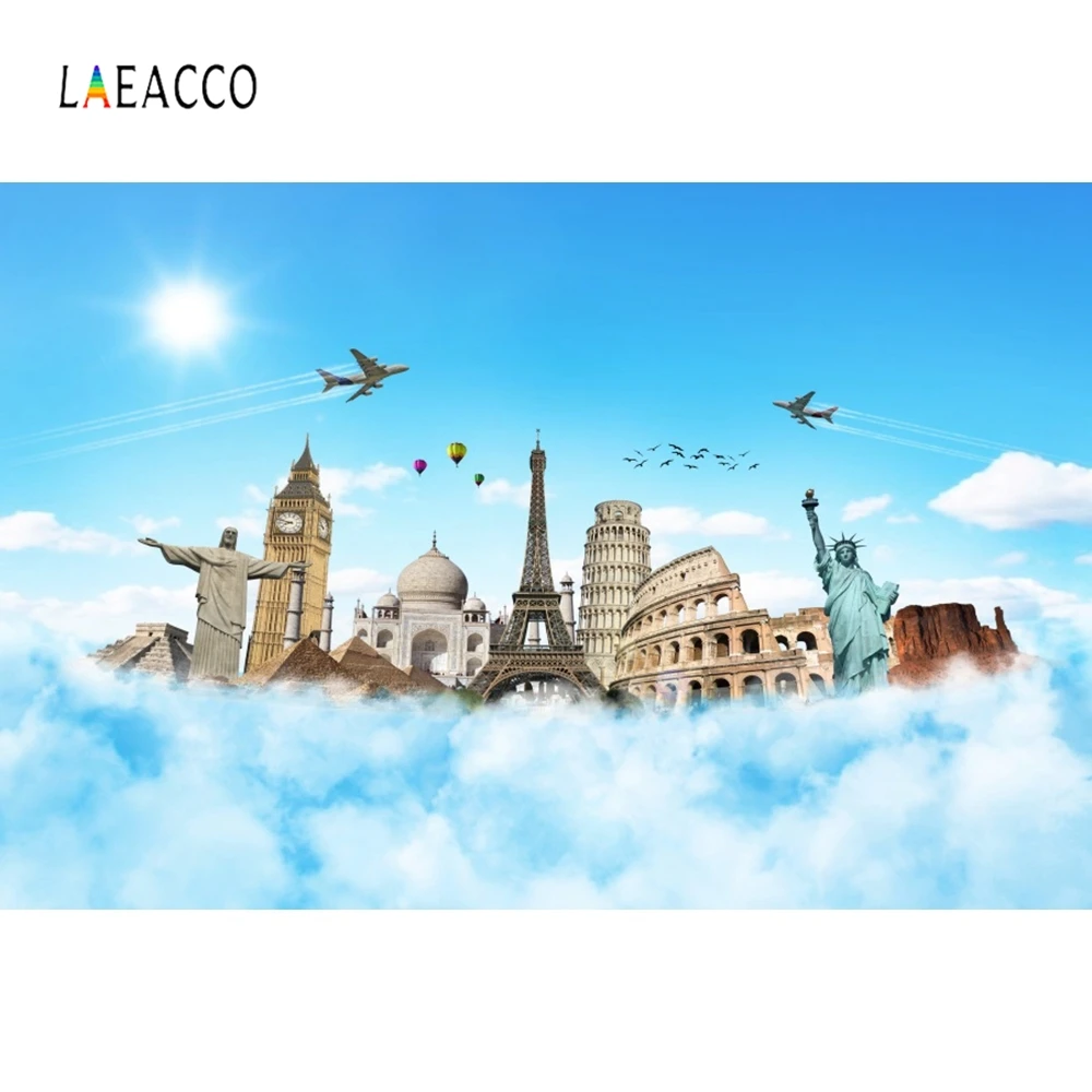Laeacco знаменитые здания фотографии фоны индивидуальные мир путешествия фотографические фоны для фотосессия фотостудия Декор