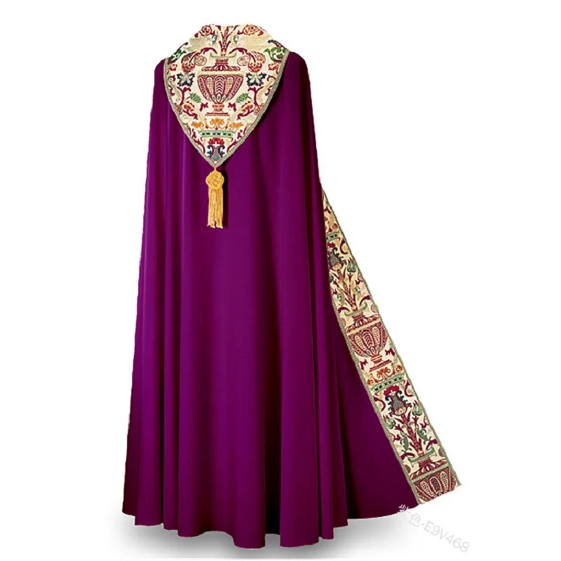 Halloween Men Medieval Retro Shawl Cloak Prayer Robes Church Dress Carnival Priest Monk Cloak Capes Knight Party Cosplay Costume
