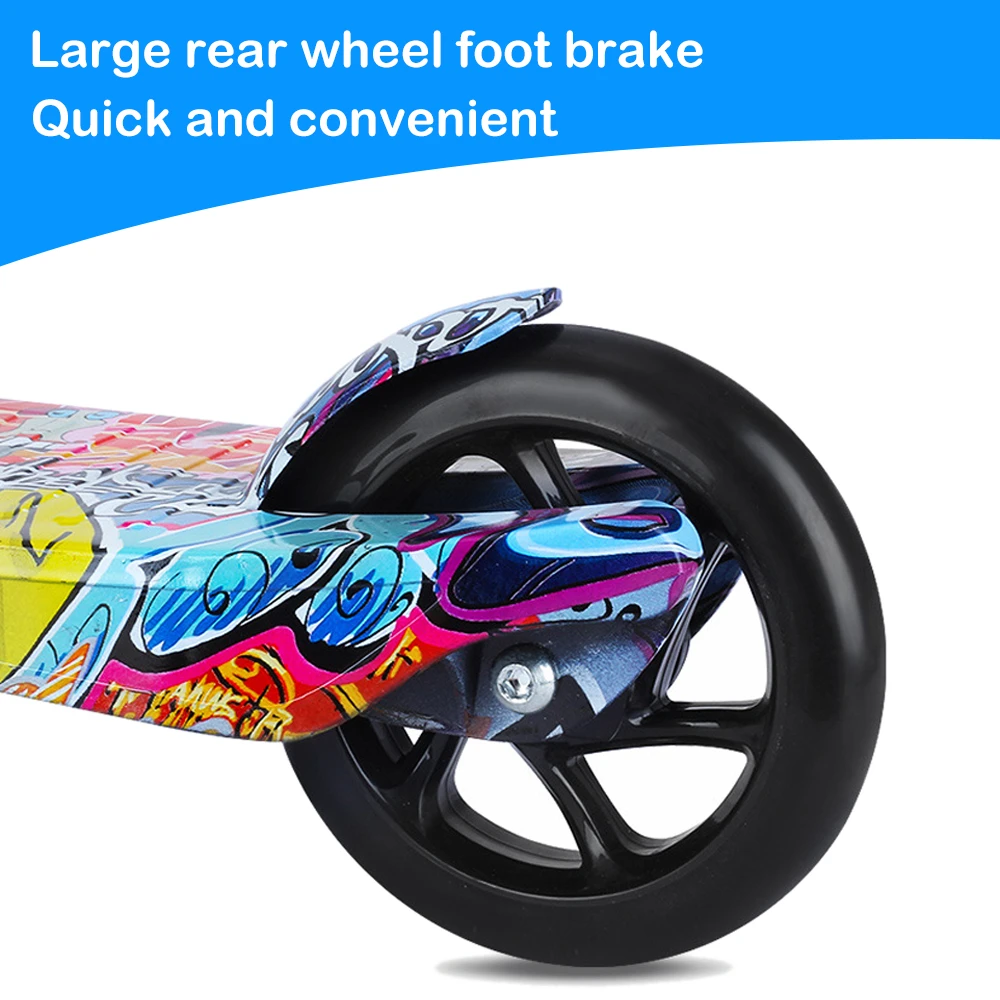 Scooter for Kids Big Wheels Scooter Folding Kick for Toddlers 3-8 Year with Adjustable Height Lightweight Gift