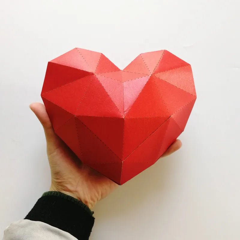 2 шт./лот 18 см DIY Украшение дома Милая Любовь Сердце бумажная модель головоломка