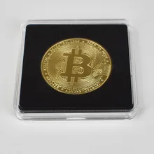 Позолоченные физические битконы Casascius Бит монета BTC Litecoin пульсация Eth художественная коллекция прозрачная акриловая упаковка монета