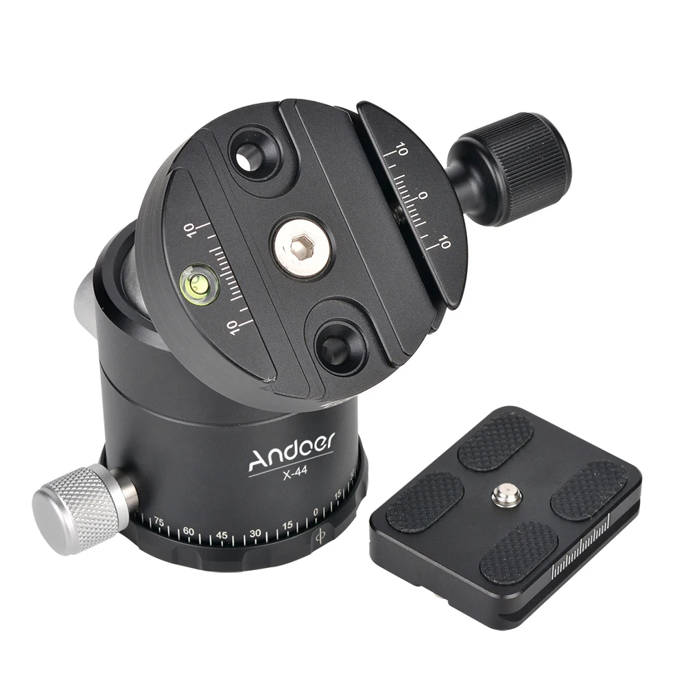 Andoer X-44S алюминиевая шаровая Головка штатива головка монопода с быстроразъемной пластиной для камер Canon sony Nikon