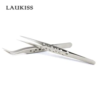 

2pcs/lot Eyelashes Tweezers for Eyelash Extensions Tools Curved Straight Bend Stainless Steel Lash Tweezers Makeup Tool OMBERLAN