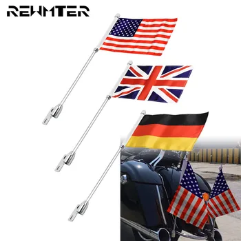 

Motorcycle Chrome Luggage Rack Mount Flag Pole Rear Side For Indian Chief Classic Vintage Chieftain Dark Horse