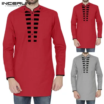 

Man's Shirt 2020 Spring Men's Blouse Baggy Long Sleeve Shirts Summer Casual Button Up Fit Tops Fasion Patchwork Print Camisa 5XL