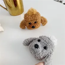Luxury Cartoon Couple Poodle Dog Fashion Soft Plush Headset Case For Apple Airpods 1/2 Cover Wireless Bluetooth Earphone Case