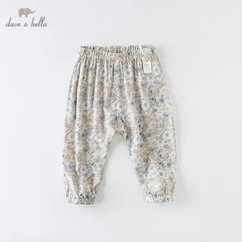 

DB12977 dave bella summer baby girls fashion floral print pants children full length kids pants infant toddler trousers