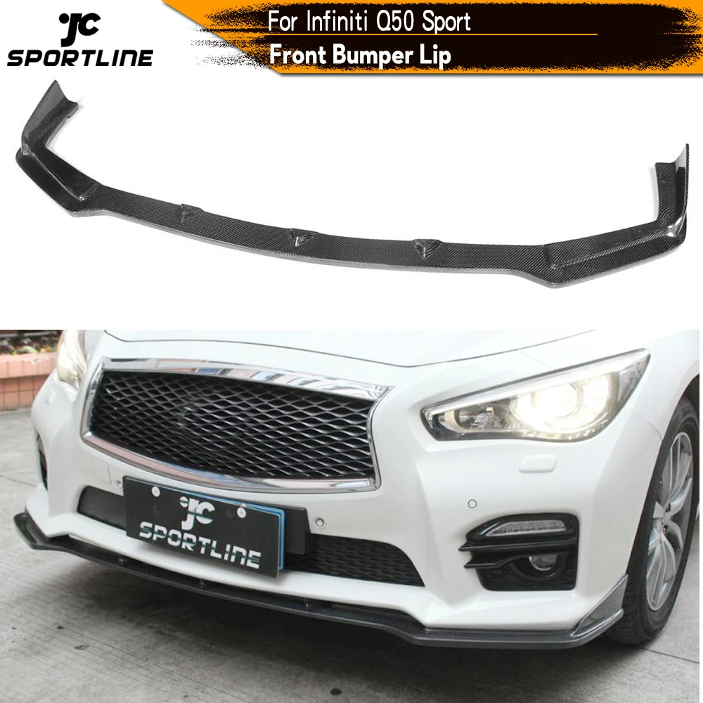 Передний бампер спойлер разветвители для Infiniti Q50 Sport Sedan 4 дверный только 2014 2017 FRP