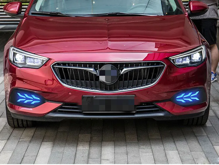 EOsuns led drl дневные ходовые огни для Buick Regal- с динамическим движущимся желтым поворотным сигналом и синим ночным светом