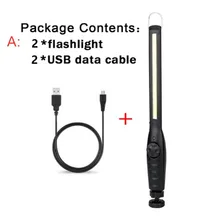 2 шт. портативный Точечный светильник 10 Вт светодиодный аварийный COB рабочий светильник перезаряжаемый магнитный подвесной фонарь с крюком для кемпинга ремонтный флэш-светильник