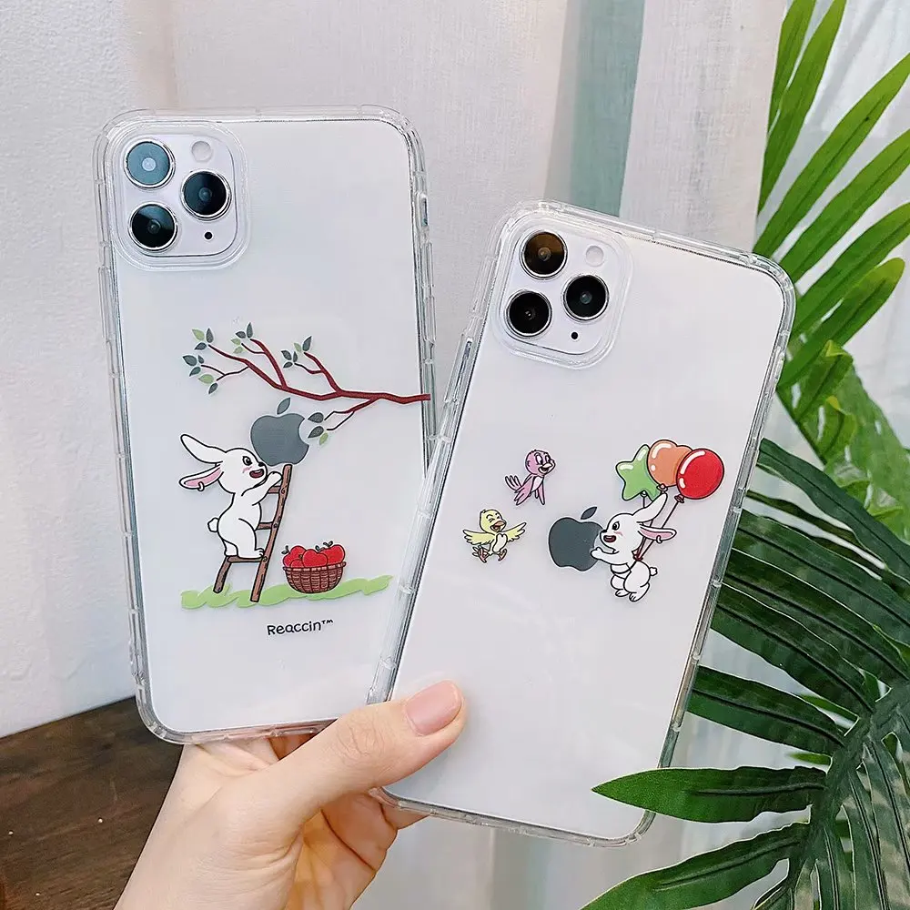 Милый модный прозрачный мягкий чехол из ТПУ для iPhone 12 Mini 11 Pro Max X XS XR 8 6S 6 7 Plus