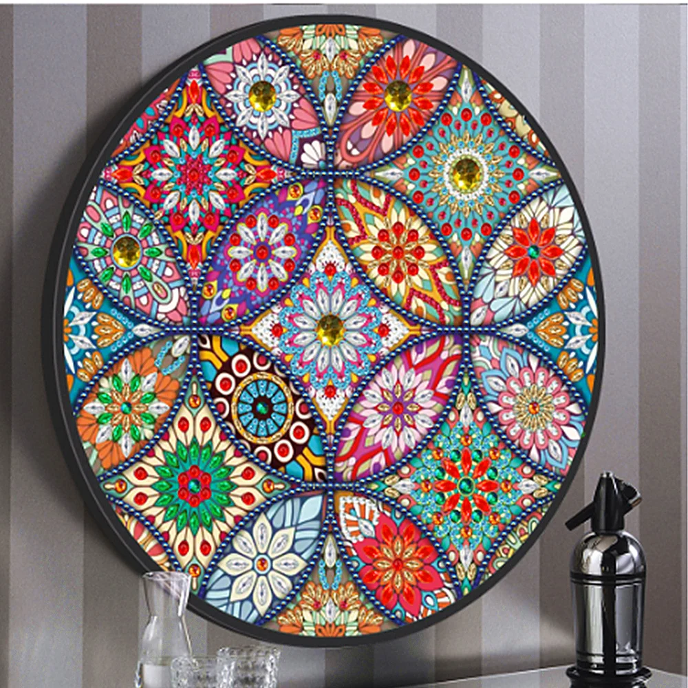 New Designs Round Frame Diamond Painting With Sling Tassles Flowers Pattern Embroidery Cross Stitch Home Wall Decor | Дом и сад