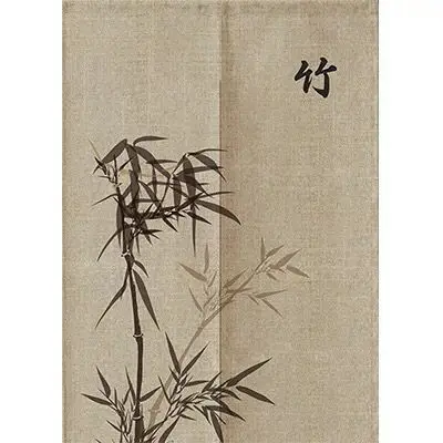 Retro Chinese Style Bedroom Kitchen Partition Curtain Geomantic Shielding Curtain Half Panel Tube Curtain Decoration