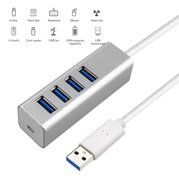 

OTG HUB USB Splitter Per Il USB 3.0 HUB Con 4 Porte Di Alluminio Portatile Computer Portatile Macbook PC Accessori Per Computer