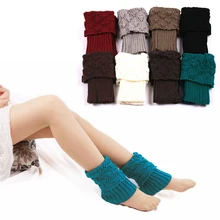 Короткие носки для ботинок с манжетами и пуговицами; вязаные гетры; гетры для осени и зимы; женские вязаные эластичные гетры