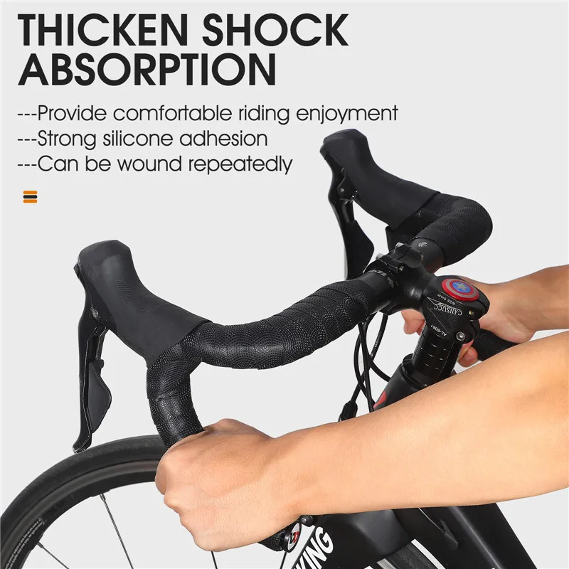 WEST BIKING Bike Handlebar Tape Anti-slip Silica Gel EVA Shock Absorption Road Bicycle Handle Bar Tape Wrap End Plug Accessories