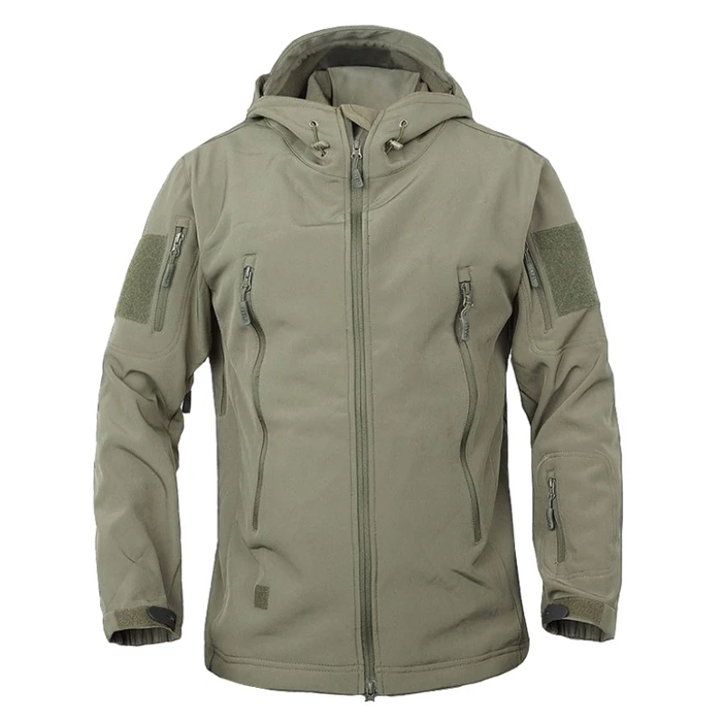 

Men Outdoor Waterproof Softshell Jacket Hunting Windbreaker Ski Coat Camping Hiking Fishing Outerwear