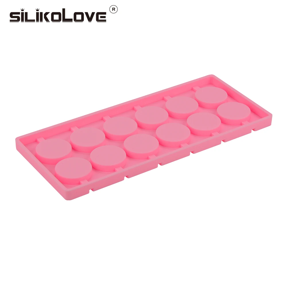 Silicolove 12 Полость леденец шоколадная форма с палочками круглая силиконовая для