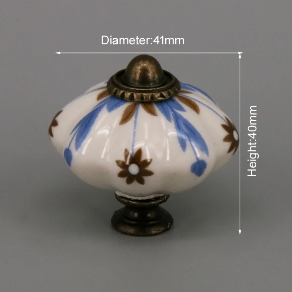 One Piece Vintage Ceramic Door Knobs for Cabinet Drawer, Closet Cupboard Wardrobe  furniture door  Pull Handle CHK018