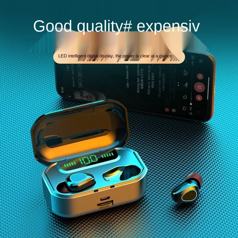 Free shipping The New 5 0 Wireless Bluetooth headset Digital display movement stereo Portable charging room One ear and two ears