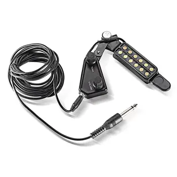

12 Sound Hole Guitar Pickup Acoustic Electric Transducer for Acoustic Guitar netic Preamp with Tone and Volume Control, Cable